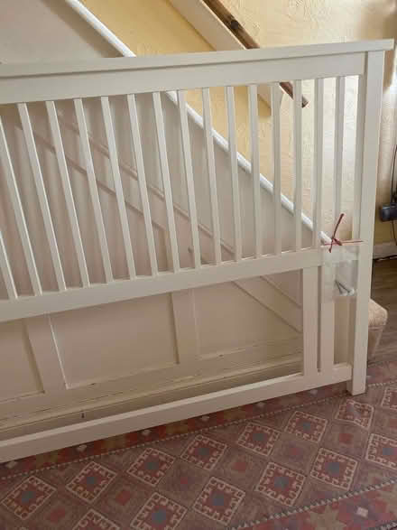 Photo of free King size white wooden headboard (B28 (Hall Green)) #1