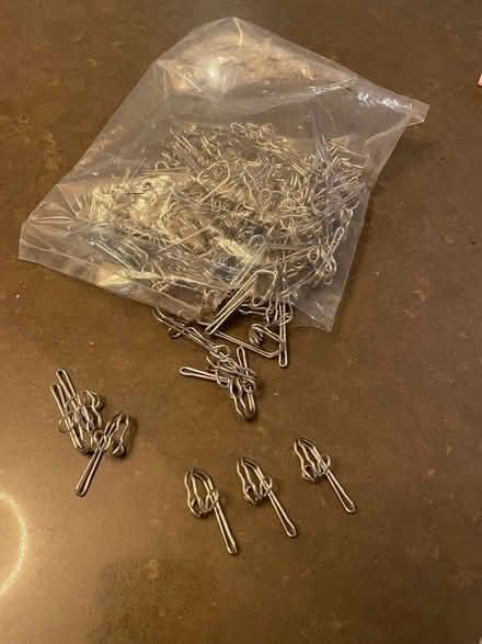 Photo of free Silver drapery hooks (Ecton CP) #1