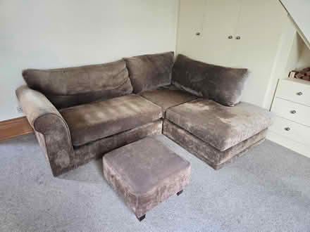 Photo of free Corner sofa and footstool OL6 Ashton area (Ashton-U-Lyne OL6) #1