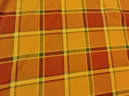 Photo of free 2 pairs of teracotta checked curtains (Peachcroft OX14) #3
