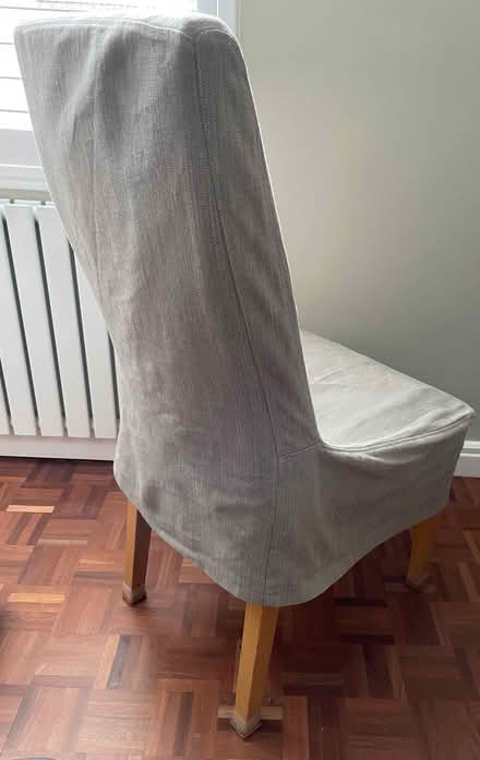Photo of free Leather Dining Chairs (with grey/beige chair covers) (Wokingham RG40) #3