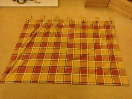 Photo of free 2 pairs of teracotta checked curtains (Peachcroft OX14) #1