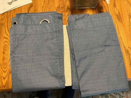 Photo of free Pair of blue curtains (Hickory Ridge) #1