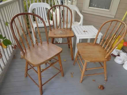Photo of free Three old wooden chairs (Somerville, near Tufts/Medford) #1