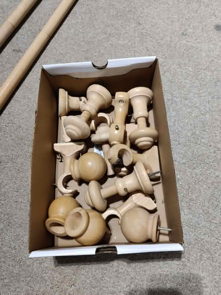 Photo of free 2x long wooden curtain poles (Peachcroft OX14) #2
