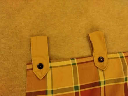 Photo of free 2 pairs of teracotta checked curtains (Peachcroft OX14) #2