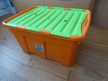 Photo of free 54 litre storage solutions plastic box with hinged top (Chiswell Green AL2) #2