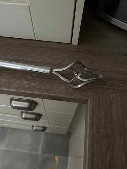 Photo of free Silver curtain pole and brackets (Consett) #1