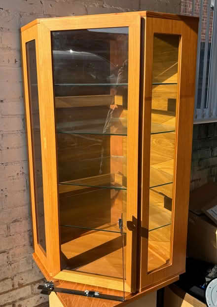 Photo of free Large glass and solid wood wall unit (Hulland Ward DE6) #2