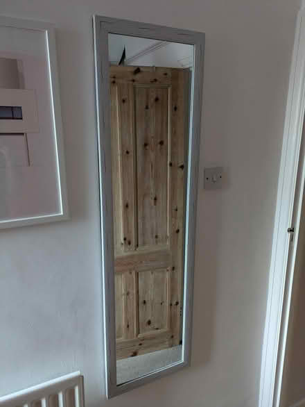 Photo of free White wood-effect wall mirror (Wood Green N22) #1