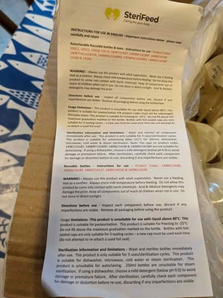 Photo of free Sterifeed Teats with instructions - 1 box, many teats (Crouch End N8) #3