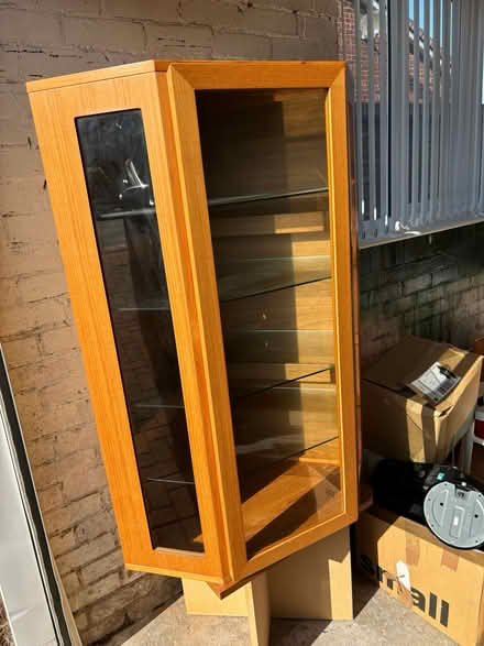 Photo of free Large glass and solid wood wall unit (Hulland Ward DE6) #4