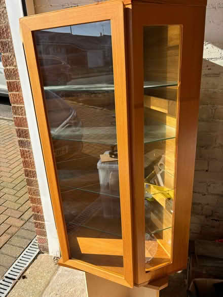 Photo of free Large glass and solid wood wall unit (Hulland Ward DE6) #3