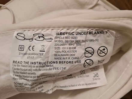 Photo of free Electric blanket - single duvet size (Bradley Stoke BS32) #3