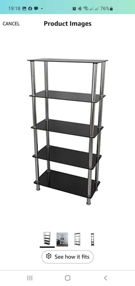 Photo of free Black Glass 5 Tier Modern Organisation Rack Shelving (DA11) #1
