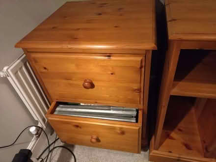 Photo of free Pine desk & filing cabinet (Great Leighs CM3) #4