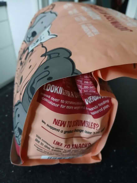 Photo of free Scrumbles DOG kibble 1/2 bag Salmon Adult biscuits (Arlesey SG15) #1