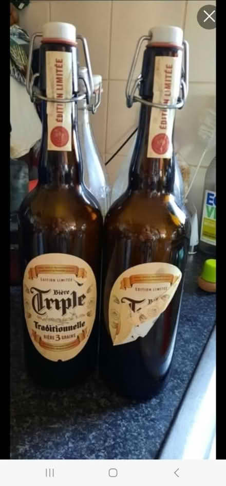 Photo of free 2 brown glass flip lid 750ml bottle (Kenton HA3) #1