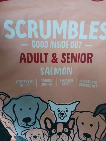 Photo of free Scrumbles DOG kibble 1/2 bag Salmon Adult biscuits (Arlesey SG15) #3