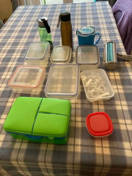 Photo of free Plastic boxes, table cloth clips (Streatham) #1