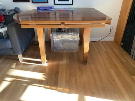 Photo of free Sturdy wood table with lazy Susan (David & Bancroft) #3