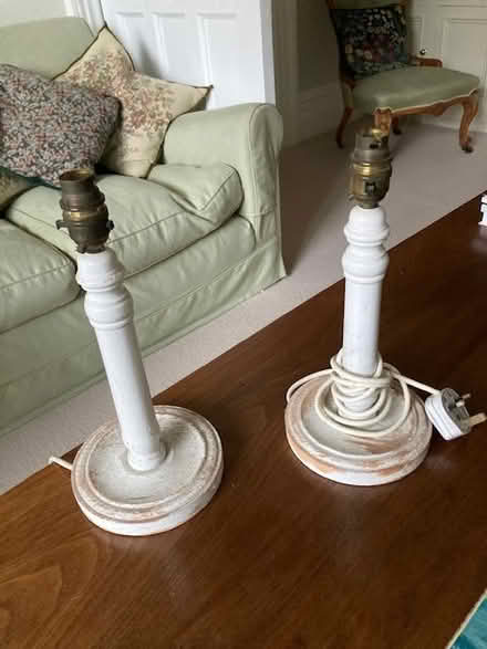 Photo of free Pair of 'distressed' table lamps (SW19) #1