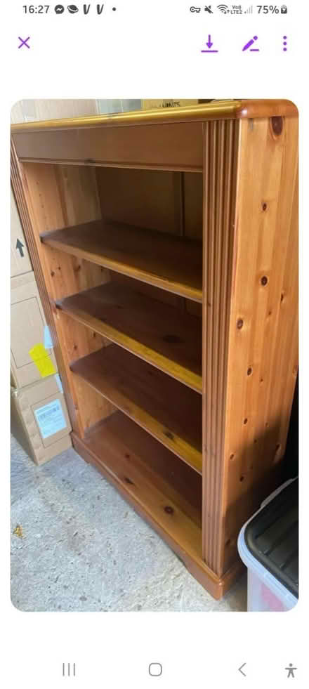 Photo of free Heavy pine bookcase (Timperley) #1