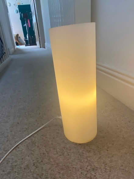 Photo of free Contemporary white glass lamp (Prestwich M25) #1