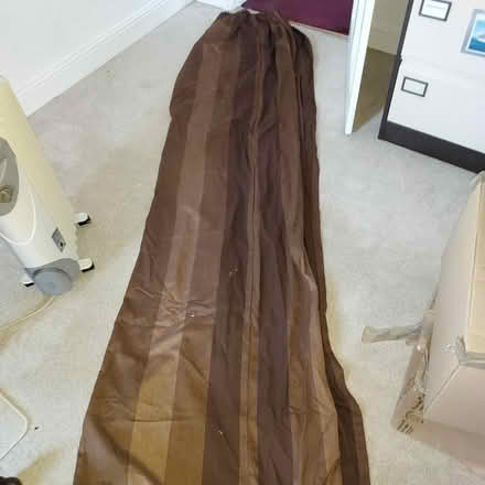 Photo of free Pair brown striped curtains (SK4 Heaton Moor Stockport) #2