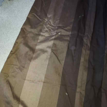 Photo of free Pair brown striped curtains (SK4 Heaton Moor Stockport) #1
