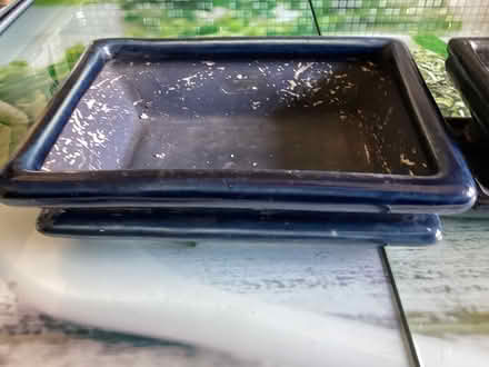 Photo of free 2 bonsai pots blue on a tray (Southport PR9) #2