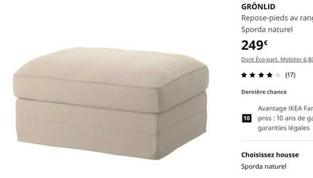 Photo of Ikea ottoman Footstool Gronlid (NG4 carlton) #1