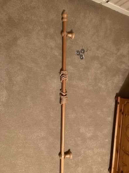 Photo of free Wooden curtain pole with finials and rings (Wilmslow SK9) #2