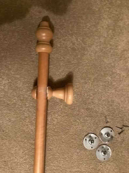 Photo of free Wooden curtain pole with finials and rings (Wilmslow SK9) #1