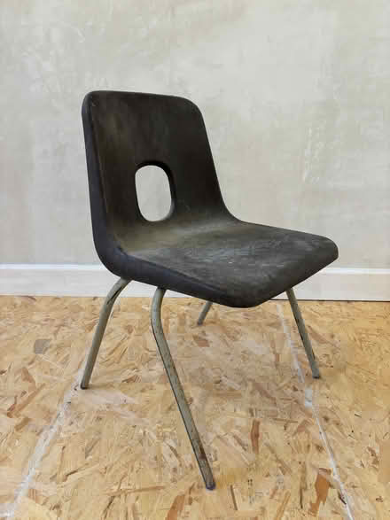 Photo of free 8 vintage brown stacking plastic chairs for restoration (Morecambe LA4) #1