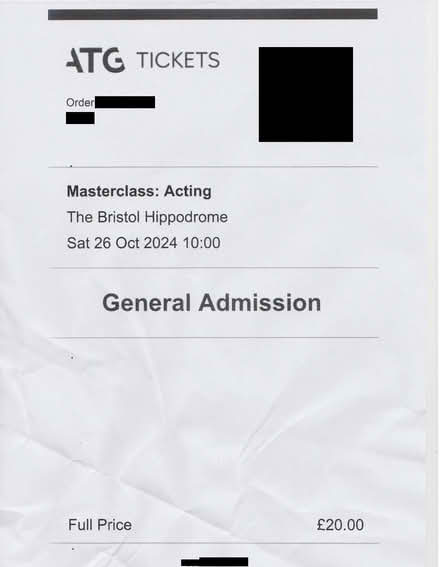 Photo of free Acting Master Class ticket SAT 26th October 2024 10AM (City of Bristol BS4) #1