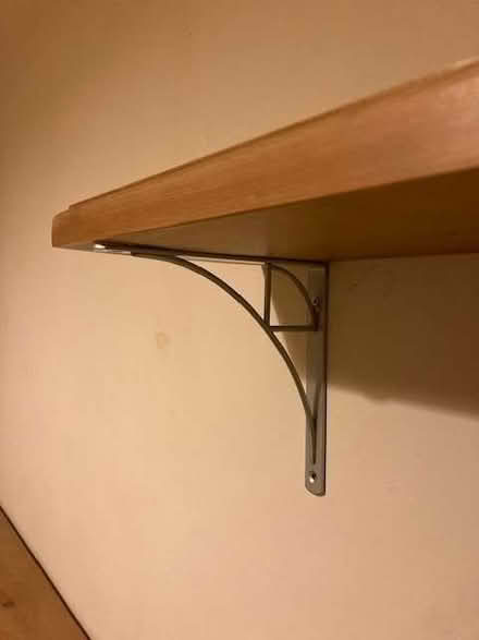 Photo of free Shaped pine bookshelf with wall supports (Wilmslow SK9) #2