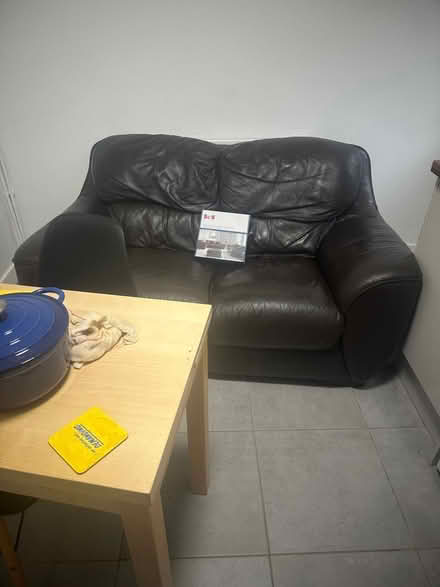 Photo of free 2seater leather couch (Stockton Heath WA4) #2