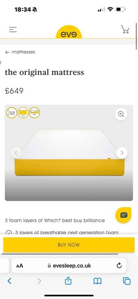 Photo of free King Eve mattress without cover (Lee, Eltham SE12) #1