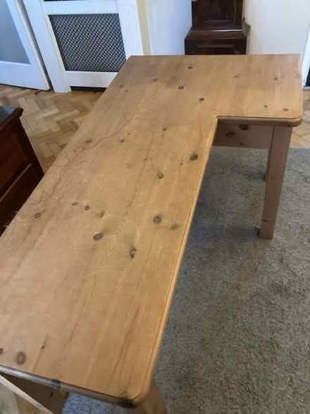 Photo of free Large wooden study desk, 'L' shaped (Wilmslow SK9) #3