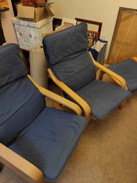 Photo of free 2 IKEA Poang Chairs and footstool (South Hatfield AL10) #2