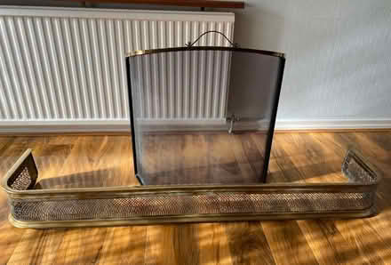 Photo of free Brass fireplace fender and Fire Guard (Noctorum CH43) #1