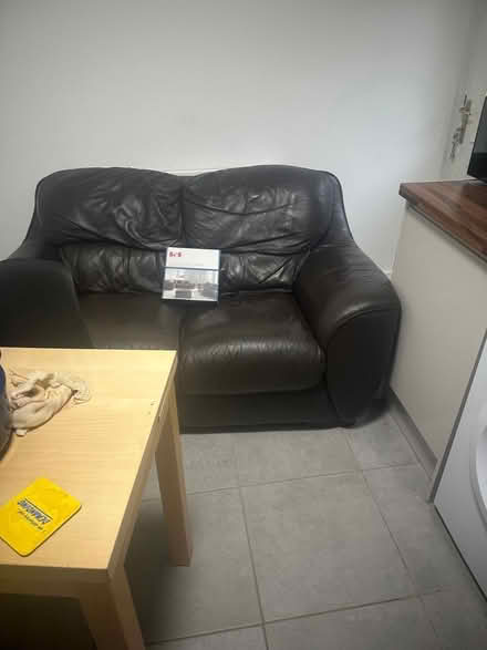 Photo of free 2seater leather couch (Stockton Heath WA4) #1