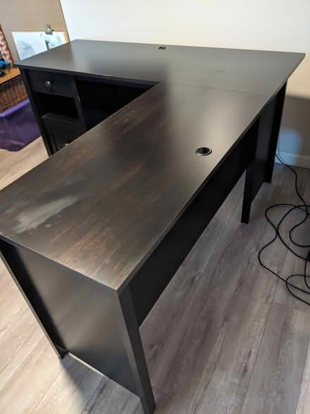 Photo of free Black L-Shaped Corner Desk (Heritage District) #4
