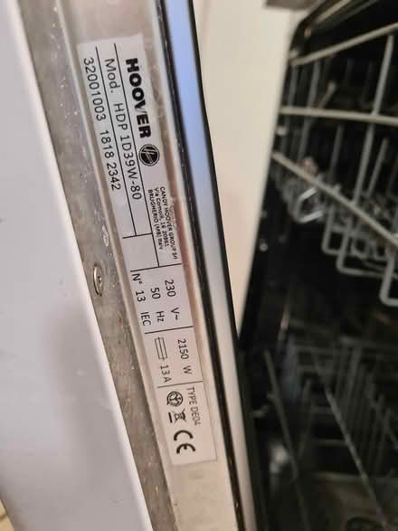 Photo of free Full Size Hoover Dishwasher (SE3) #2