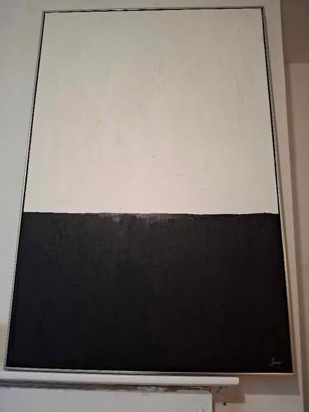 Photo of free Large abstract black and white painting (Harold Hill RM3) #1
