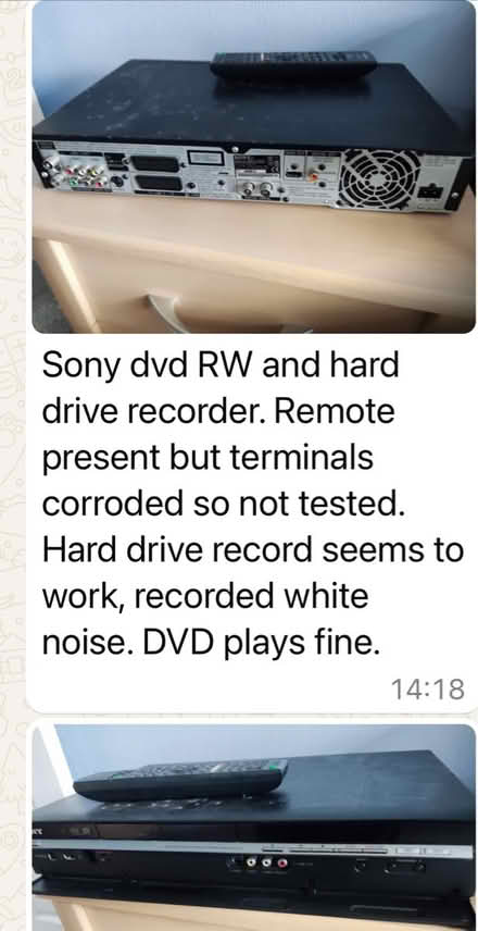 Photo of free Sony dvd Rw and hard drive (Waltham Abbey EN9) #1
