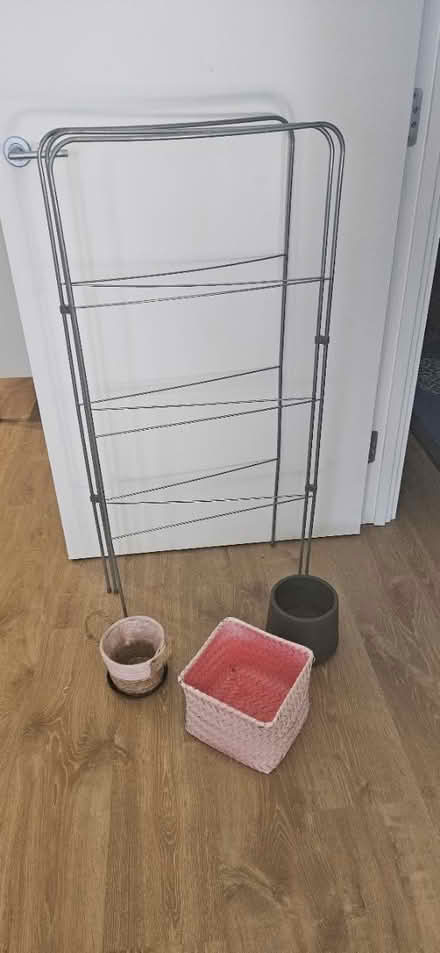 Photo of free Clothes Drying rack + flower pots (Gallions Reach) #1