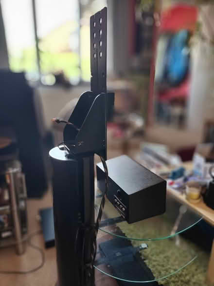 Photo of free Tv stand. Sturdy metal wood&glass (Cove Bay AB12) #1