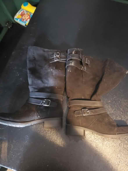 Photo of free dark brown boots size 5 (Eastbourne) #1